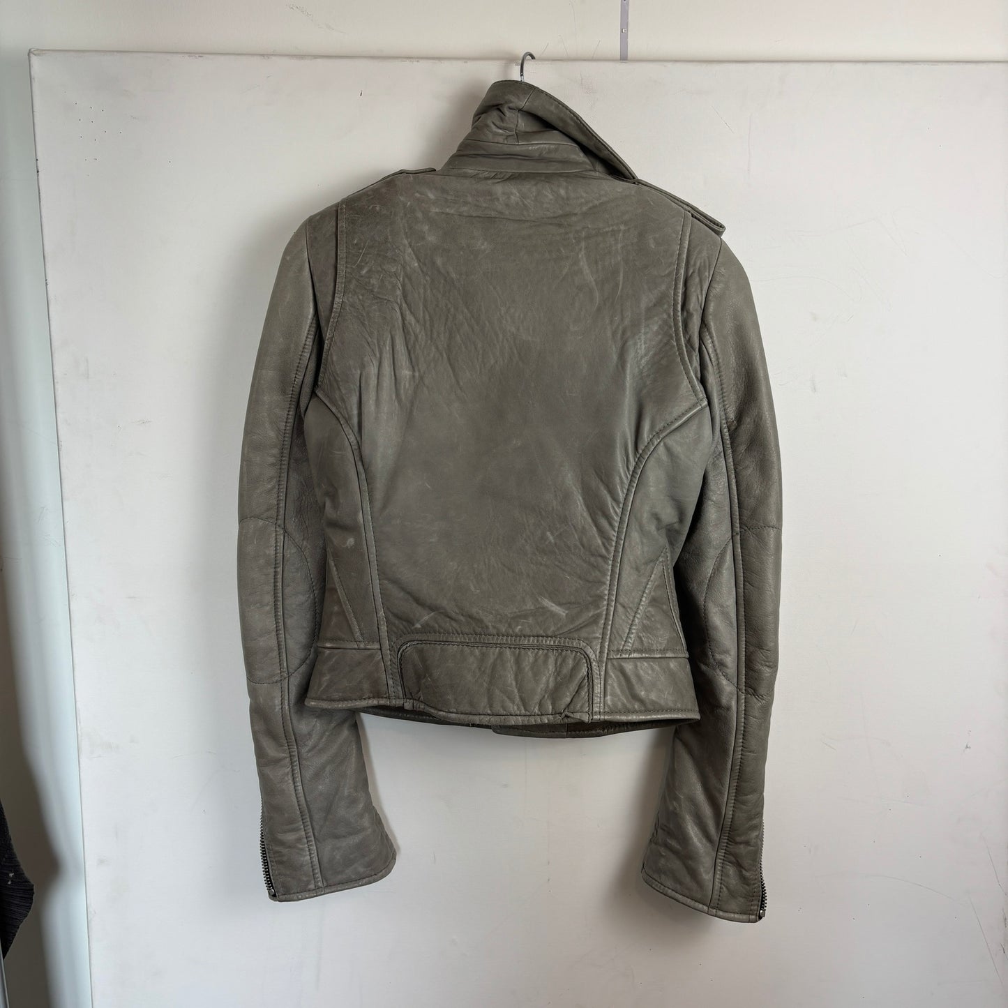 Ghesquiere Balenciaga Grey Leather Jacket [38,XS]